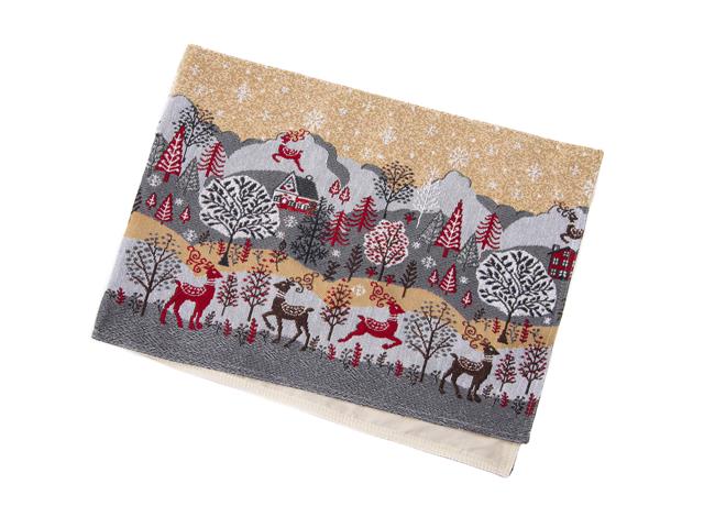 TAPESTRY TABLE RUNNER (REINDEER VILLAGE) (54")